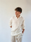 TRENDY LINEN POLO WHITE