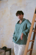 TRENDY LINEN POLO GREEN