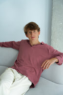 LONG SLEEVE POLO BURDEOS
