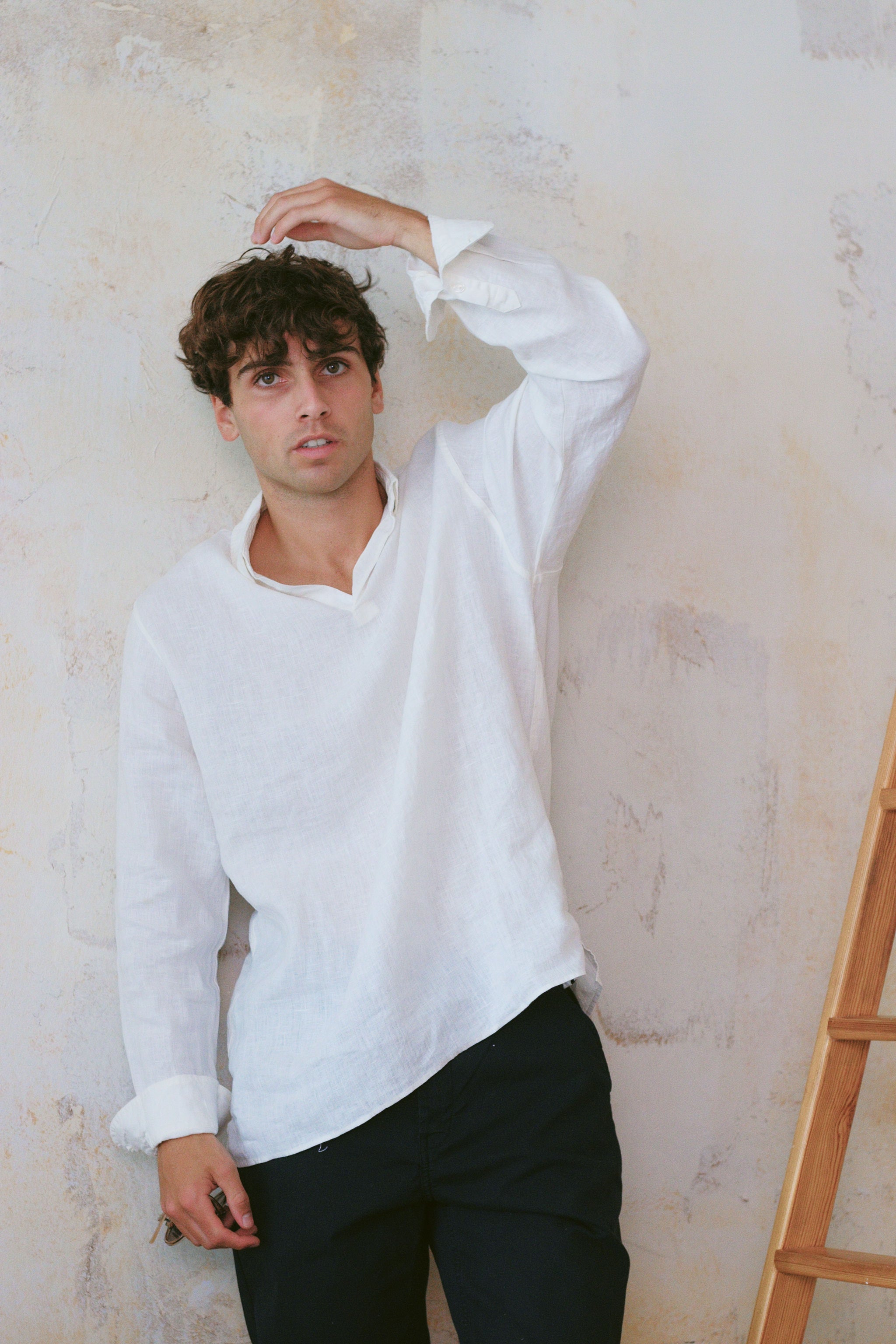 TRENDY LINEN POLO WHITE