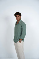 TRENDY LINEN POLO GREEN