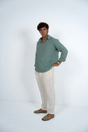 TRENDY LINEN POLO GREEN