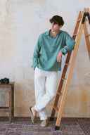 TRENDY LINEN POLO GREEN