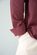 LONG SLEEVE POLO BURDEOS