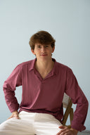 LONG SLEEVE POLO BURDEOS