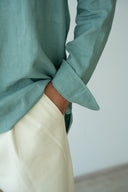 TRENDY LINEN POLO GREEN