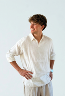 TRENDY LINEN POLO WHITE